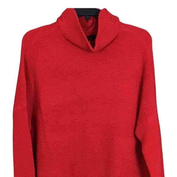 RDI Womens XL Sweater Red Ribbed Turtleneck Pullover Long Sleeve Soft Knit - Picture 7 of 14